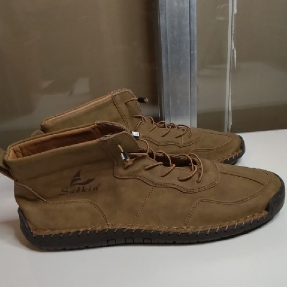 Salkin Men's Brown Casual Lace-Up Boots
